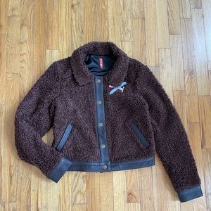 Staud faux shearling jacket, brown size M
